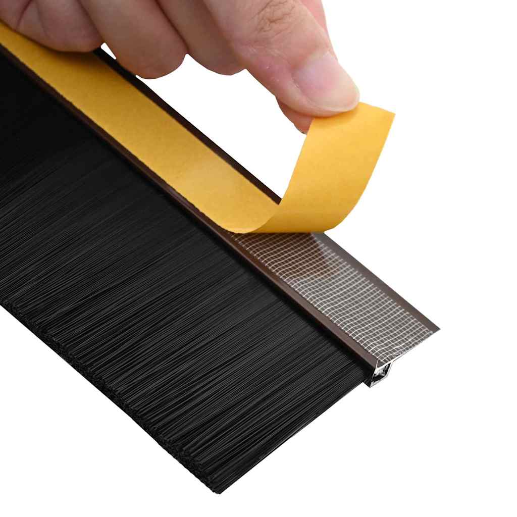 Selbstklebende Türbürstendichtungen 2 pcs Braun 100 cm