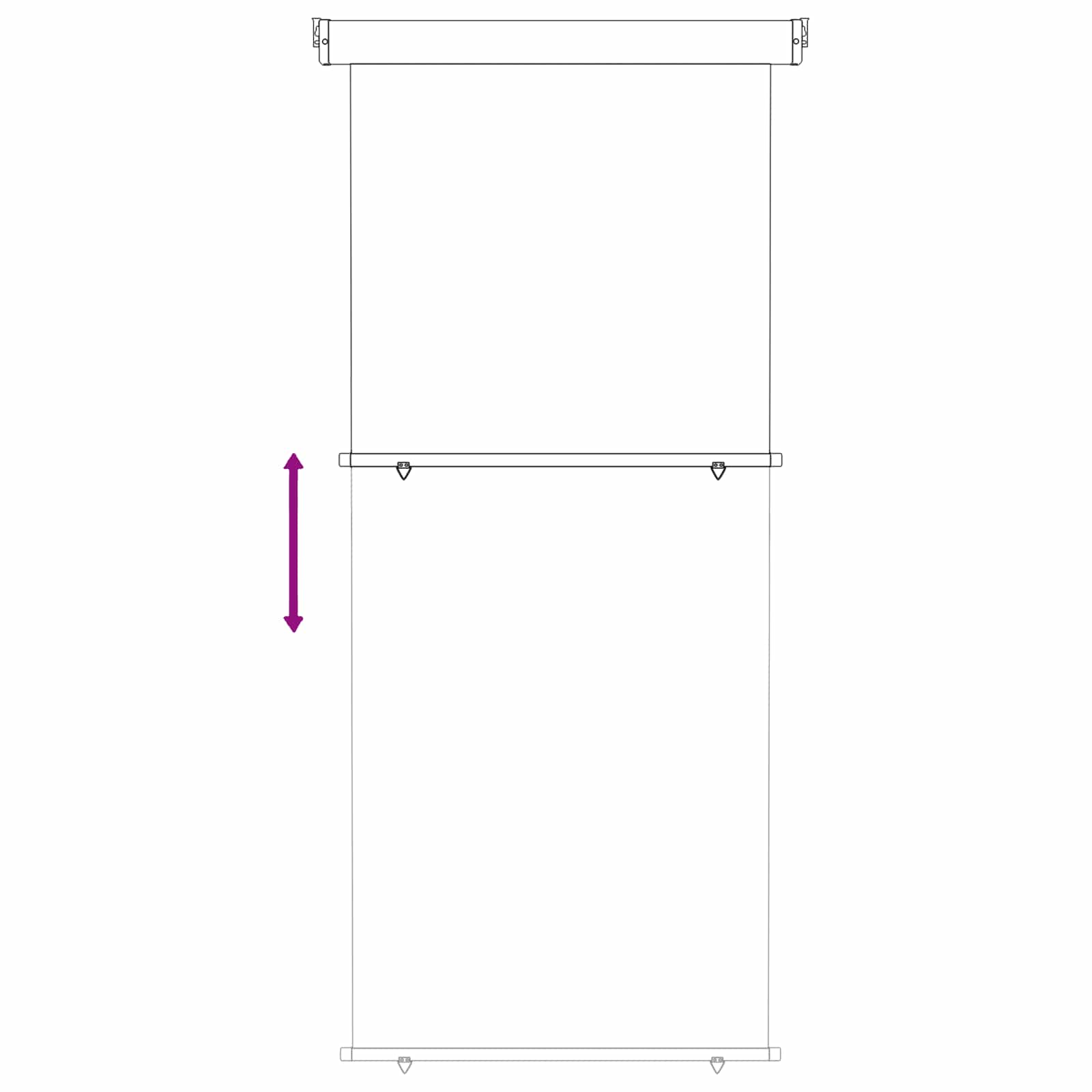 Balkon Seitenmarkise 60 x 250 cm 100% Polyester Eisen Stahl