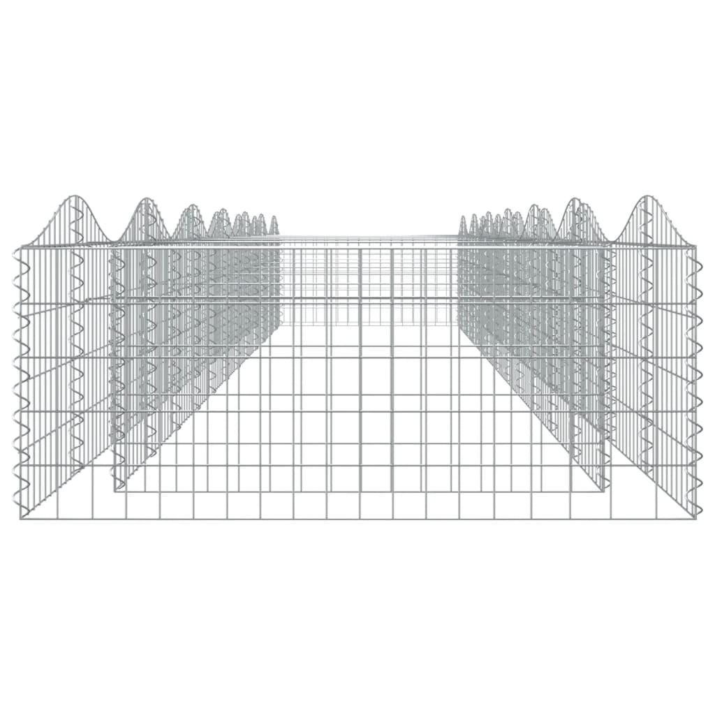 Gabionen-Hochbeet mit Hochbogen 200x50x50 cm Verzinktes Eisen