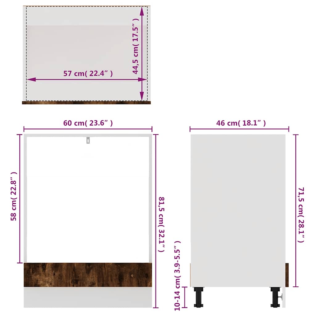 Unterschrank Lyon Weiß 60x46x81,5 cm Holzwerkstoff