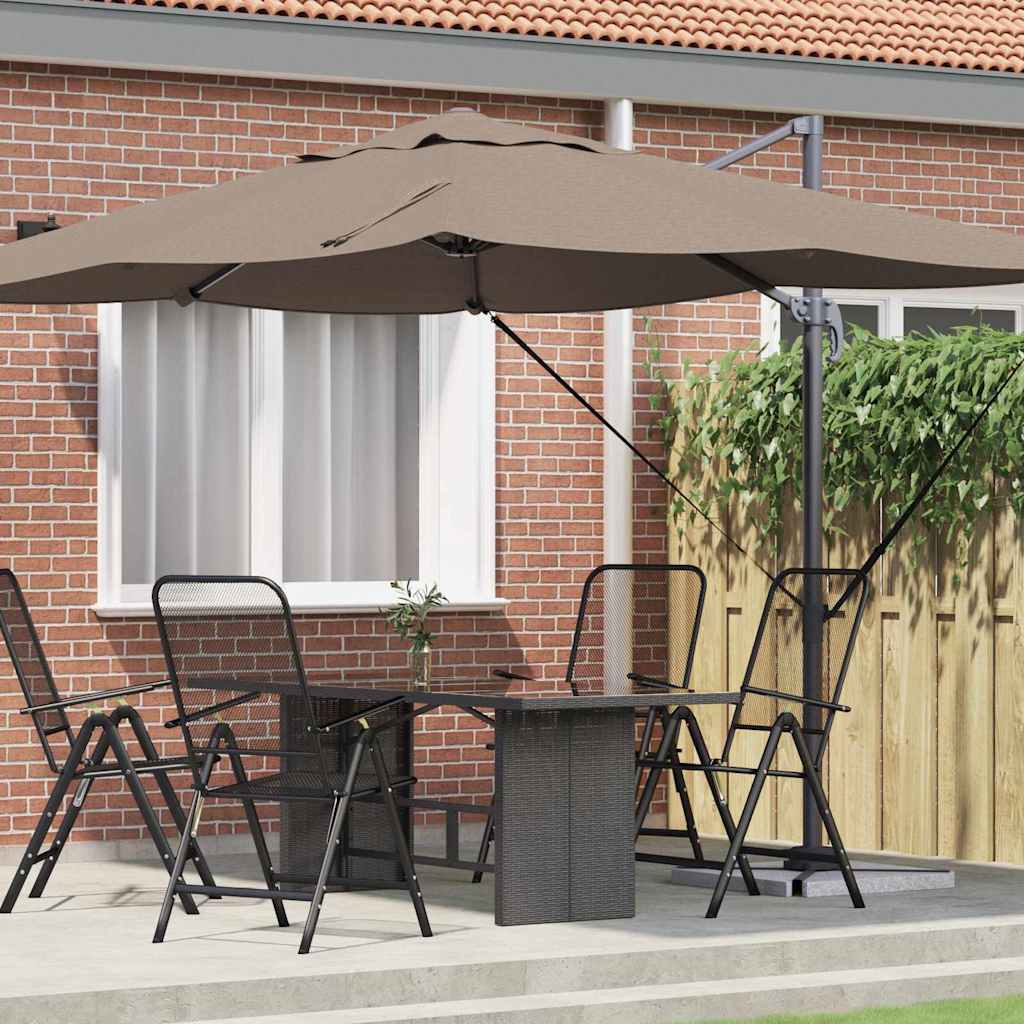 Sonnenschirm Sand 351 x 250 x 260 cm Polyester und Aluminium