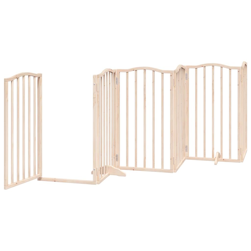 3-tlg. Hundetor Faltbar 150 cm Pappelholz