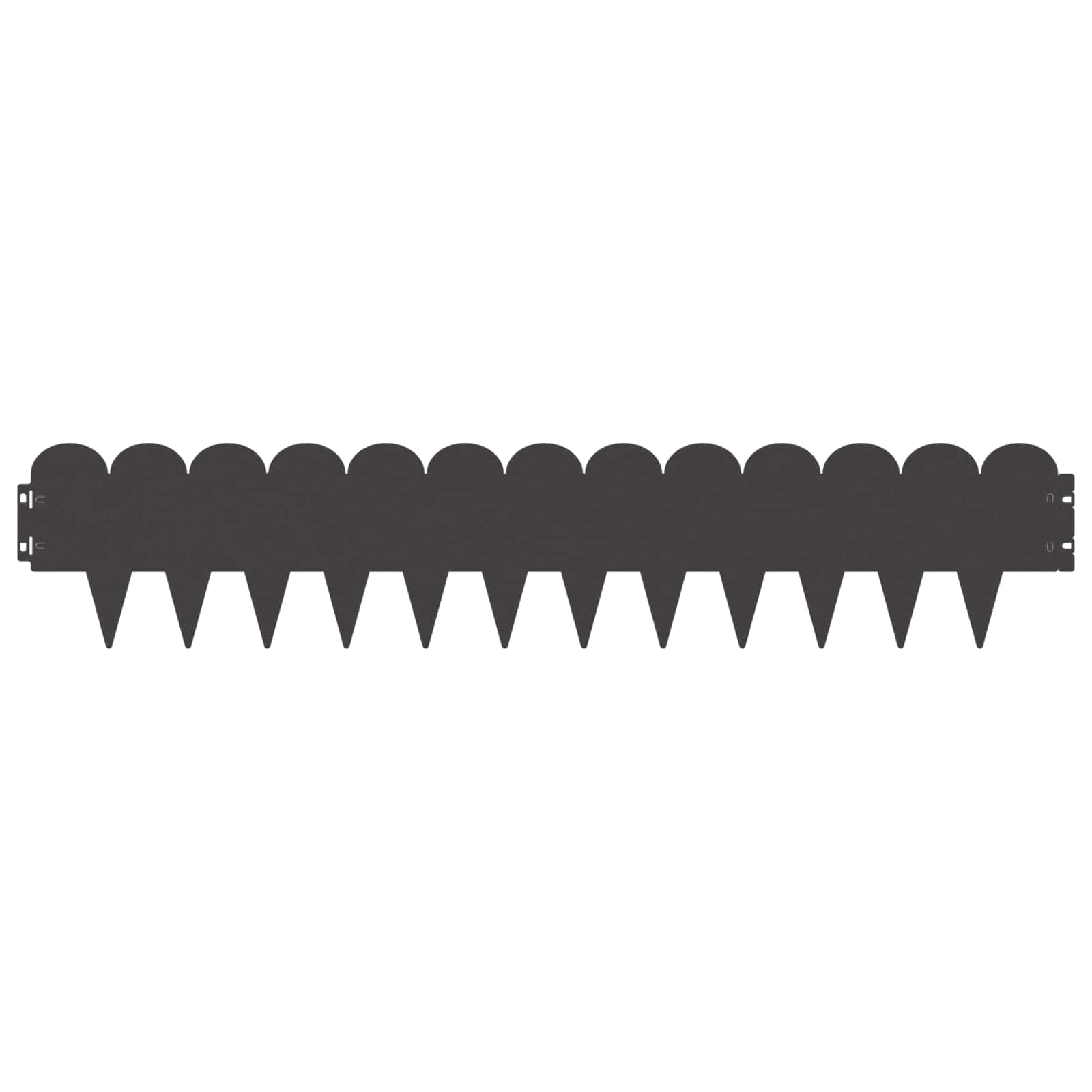 Raseneinfassung 10 pcs 103 x 15 cm Stahl Schwarz