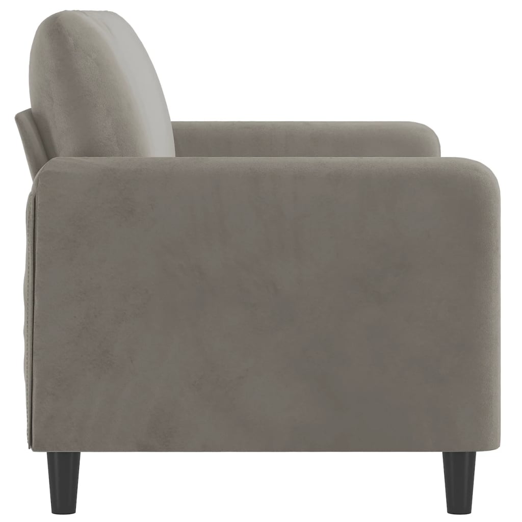 2-Sitzer-Sofa Hellgrau 120 cm Samt