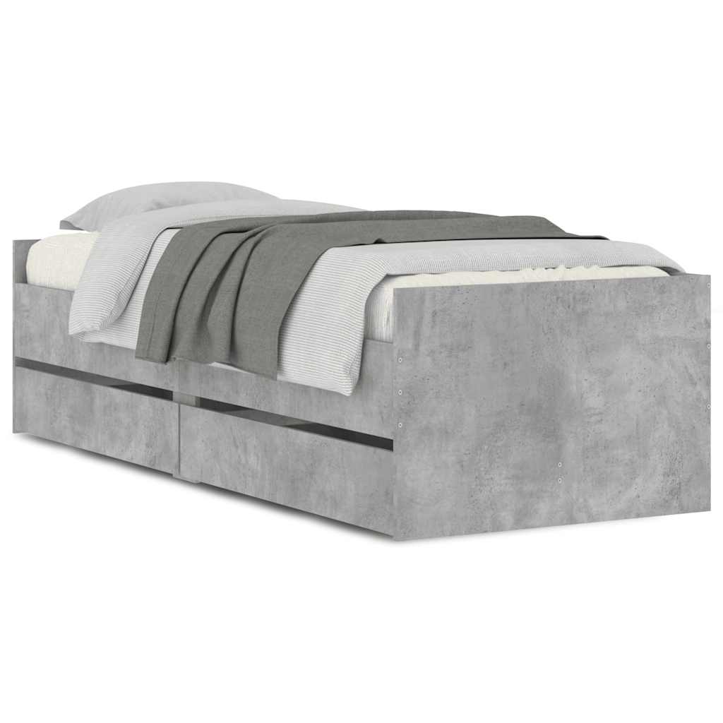 Bett mit Schubladen Braun Eiche-Optik 75x190 cm