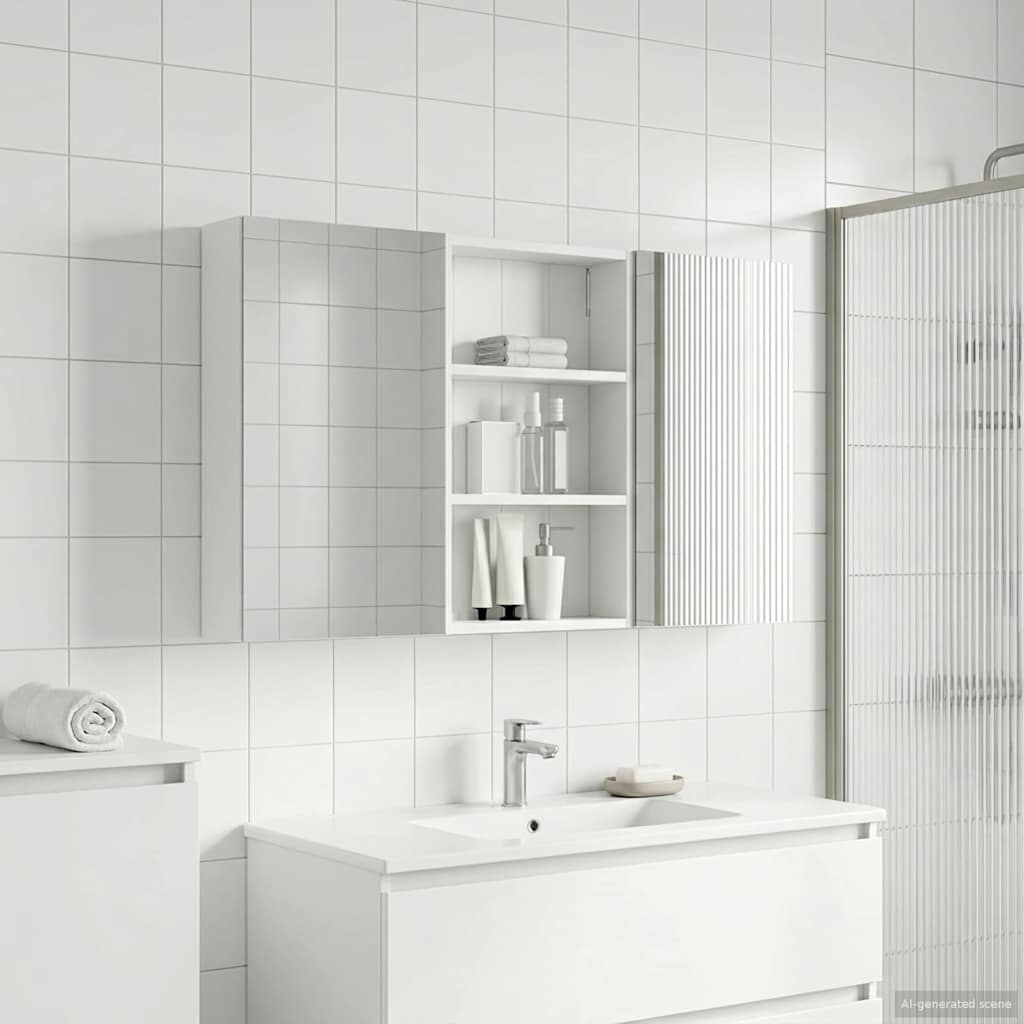 Badezimmerschrank-Set 3 pcs 80 x 10,5 x 50 cm Holzwerkstoff