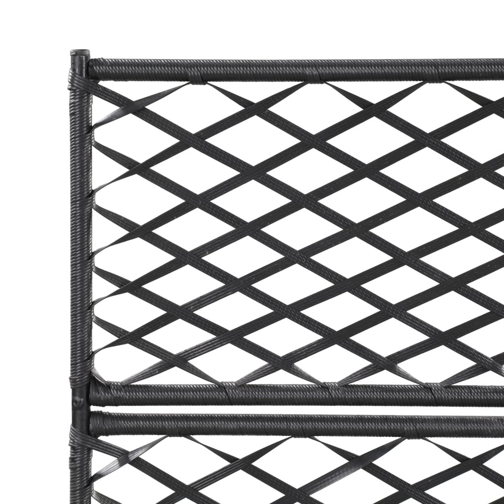 Hochbeet mit Rankgitter 1 Topf 30x30x107cm Poly Rattan Schwarz