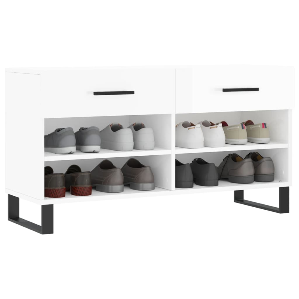 Schuhbank Weiß 102x35x55 cm Holzwerkstoff