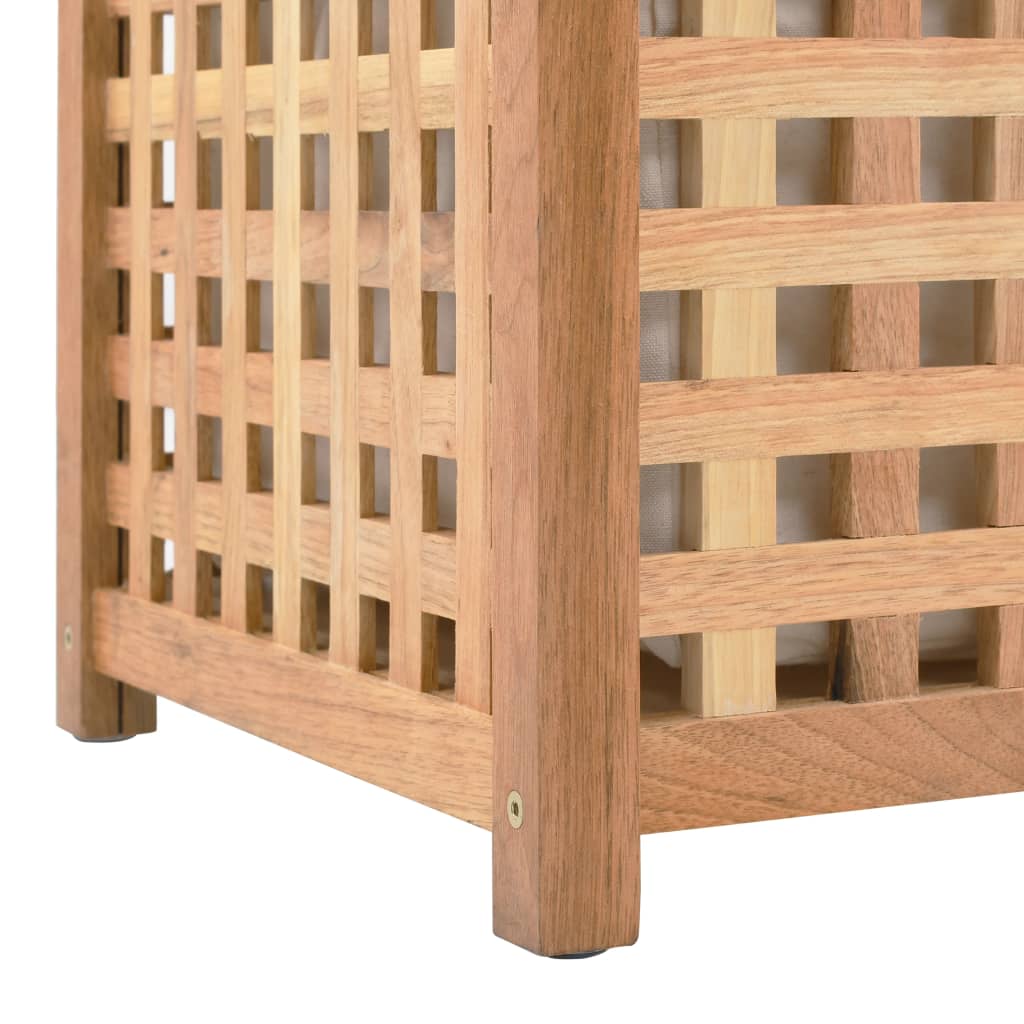 Wäschekorb 39x39x65 cm Massivholz Walnussholz