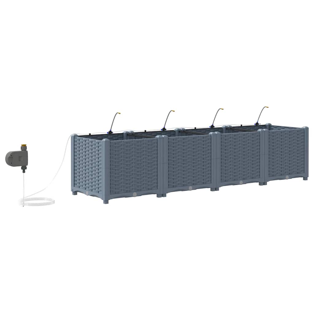 Garten-Pflanzgefäß 4 Stk. Braun 160 x 40 x 22 cm PP