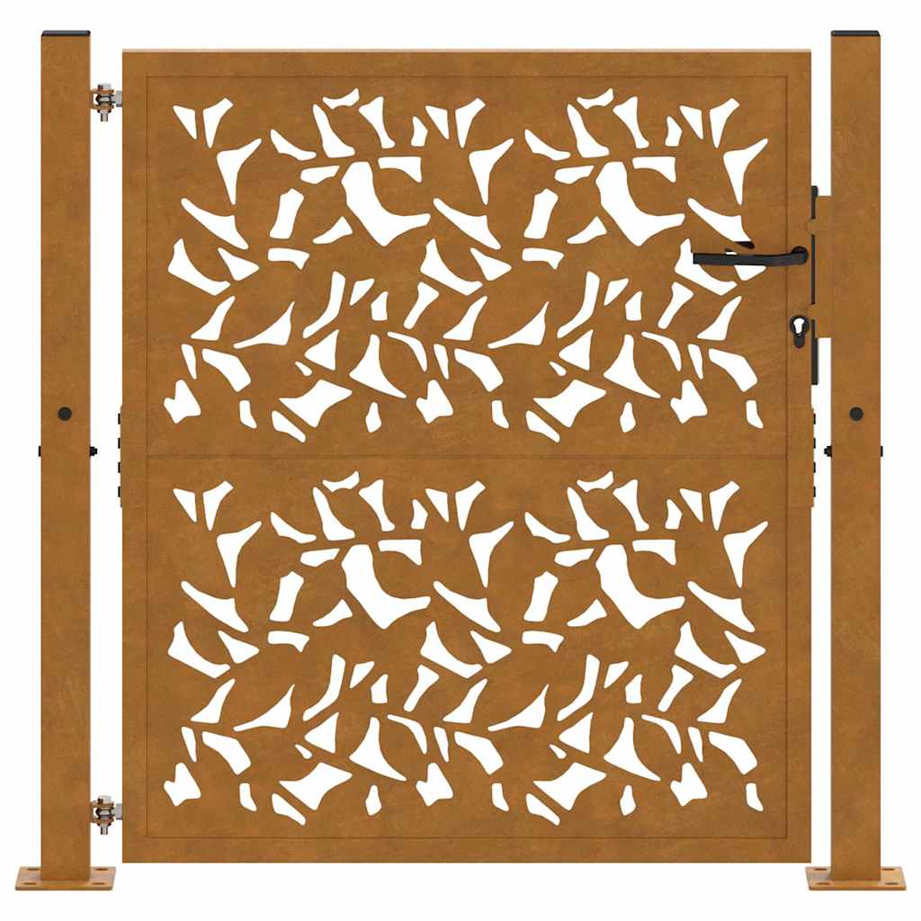 Gartentor Schwarz 100x100 cm Stahl Lichtdesign