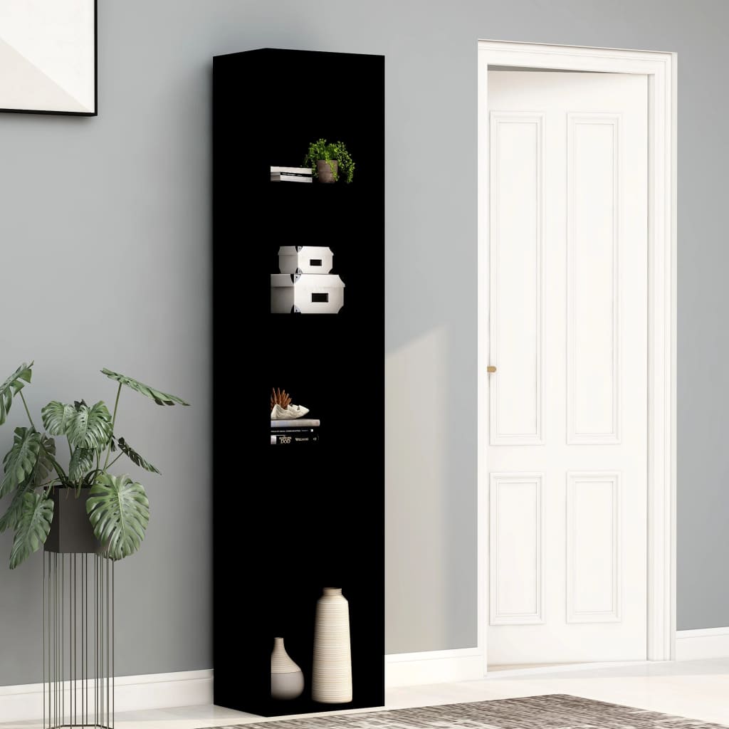 Bücherregal Schwarz Eichen-Optik 80x30x189 cm Holzwerkstoff