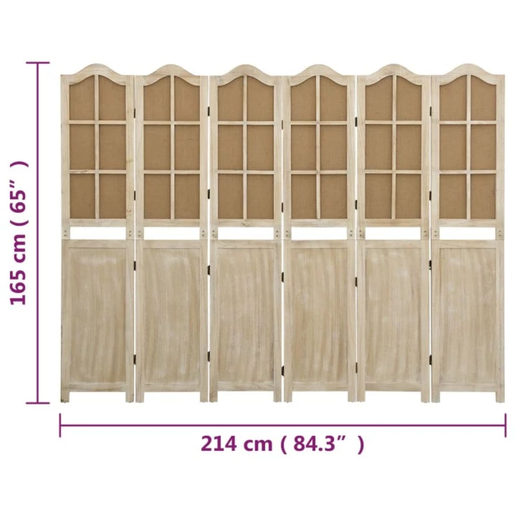4-tlg. Raumteiler Braun 140x165 cm Stoff