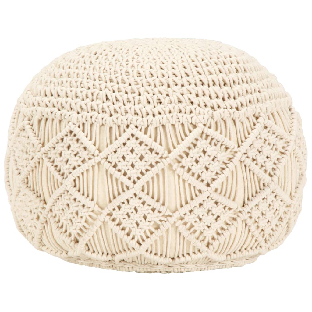 Makramee Sitzpuff Handgefertigt 45x30 cm Baumwolle