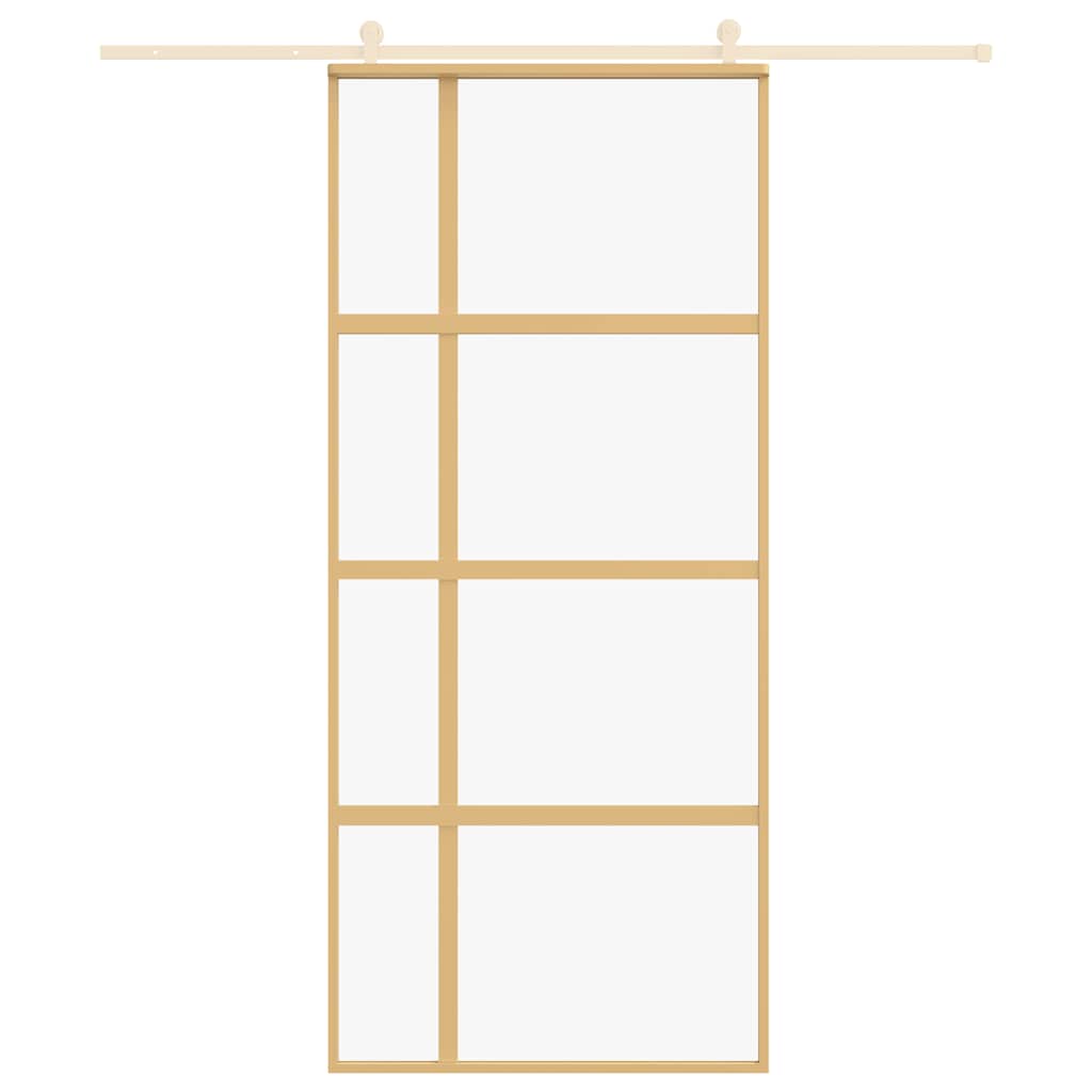 Schiebetür ESG-Glas und Aluminium 76x205 cm Schwarz