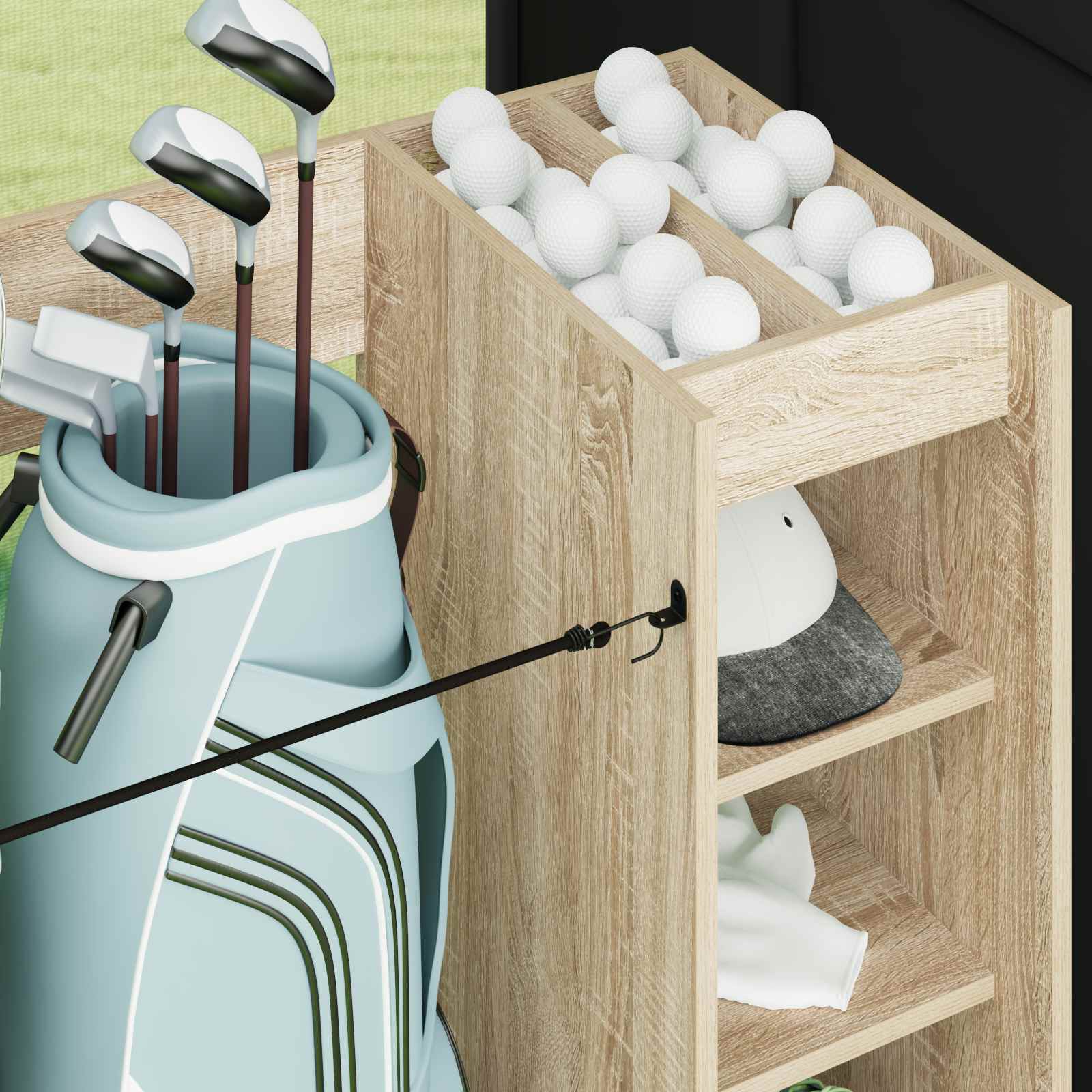 Golf Schrank Mit Rad Uni Weiß 65 x 45 x 98 cm