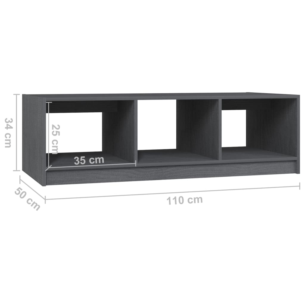 Couchtisch 110x50x34 cm Massivholz Kiefer