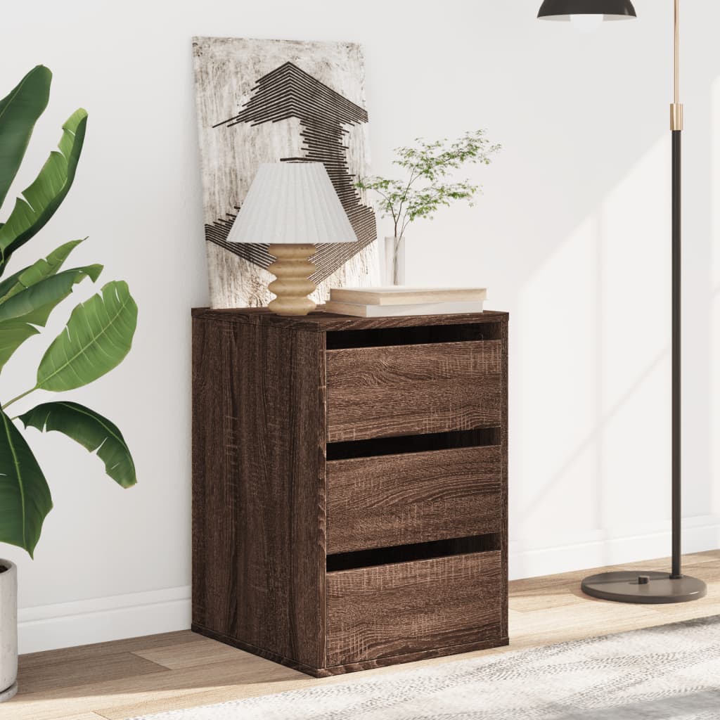 Schubladenschrank Schwarz Eichen-Optik 41 x 40 x 58 cm
