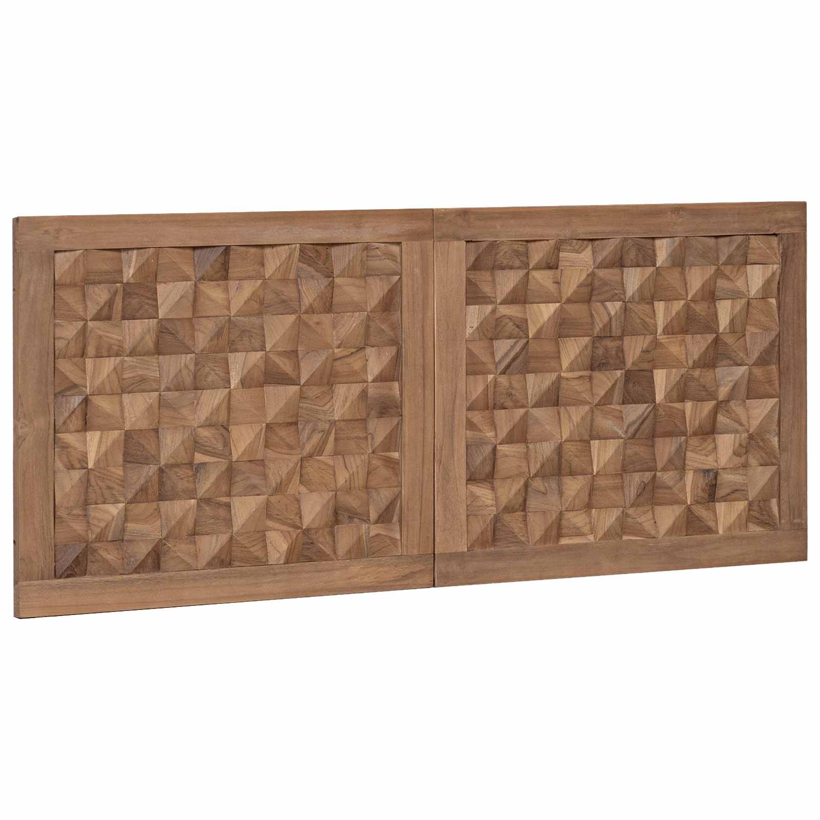 Bettkopfteil Natur Massivholz Teak