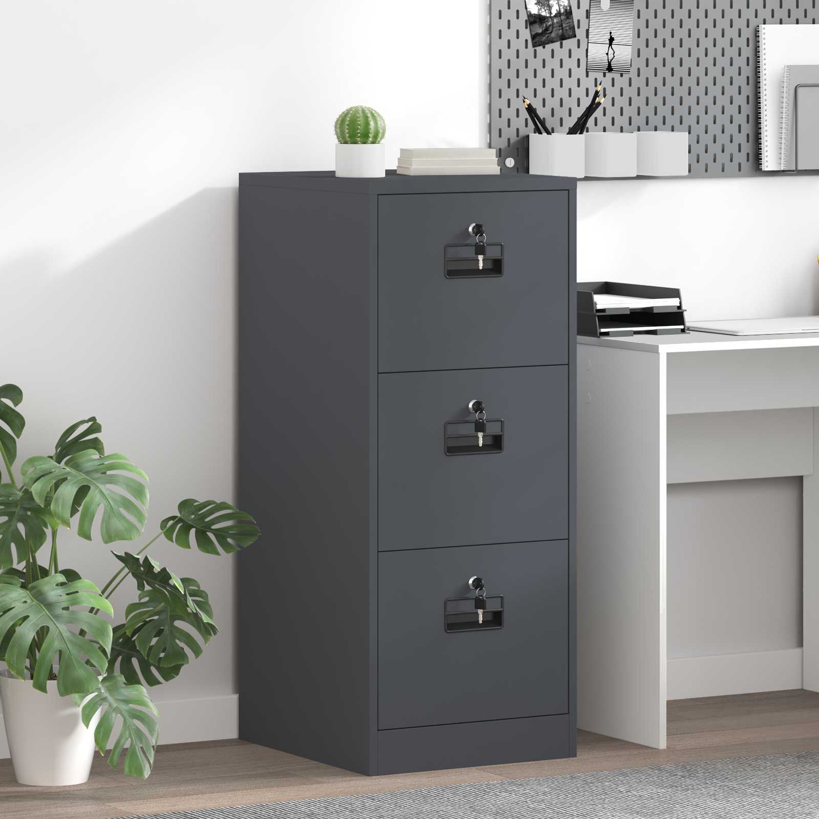 Aktenschrank 2 pcs Schwarz 44 x 50 x 139 cm Kaltgewalzter Stahl