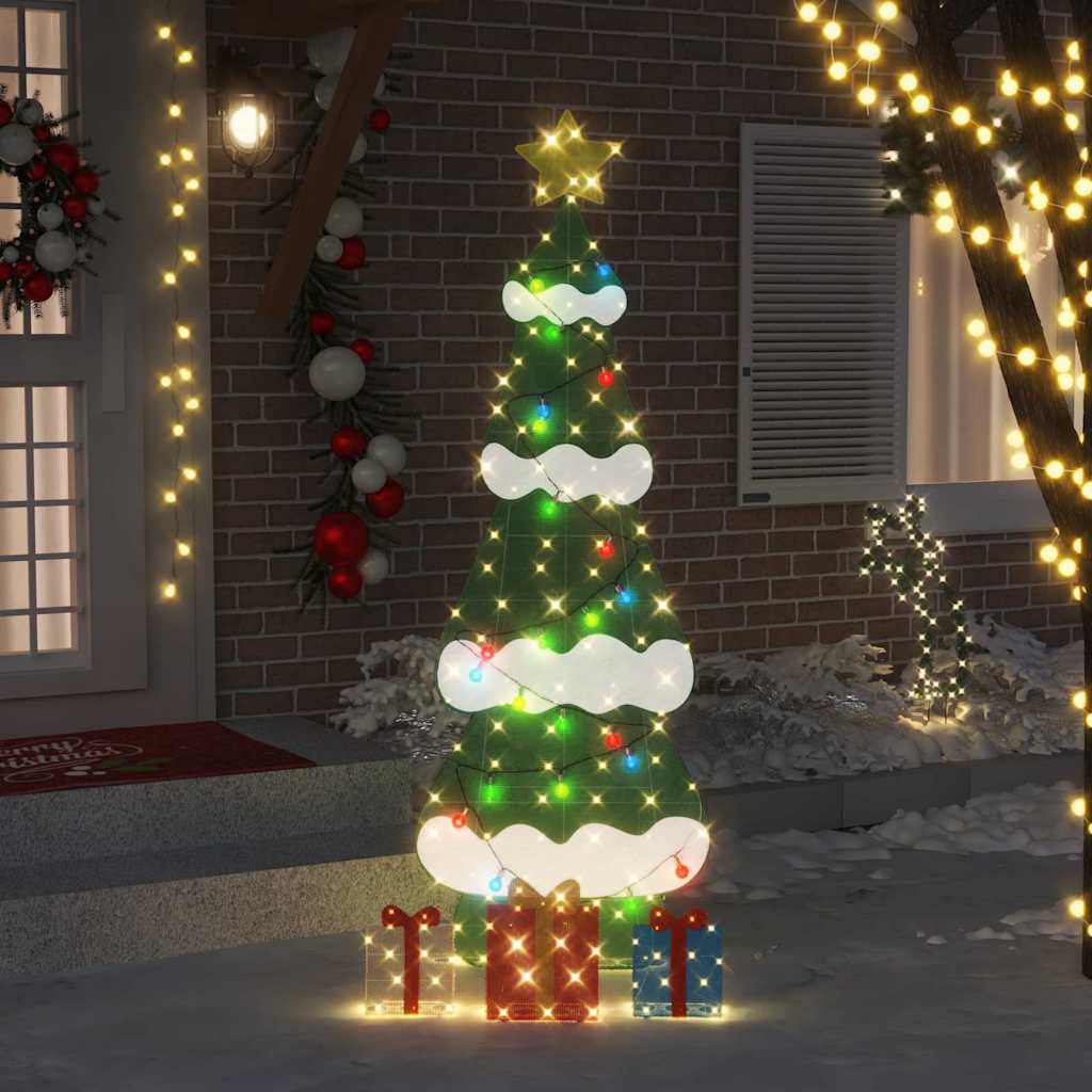 Beleuchteter Weihnachtsbaum mit 3 Geschenkboxen 2D Warm Weiß