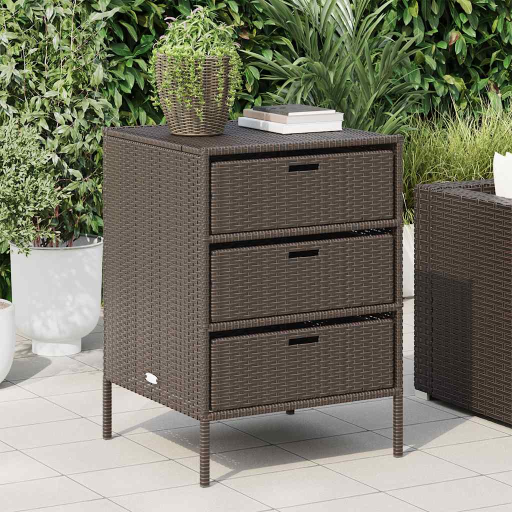 Gartenschrank Schwarz 55x59x80 cm Poly Rattan