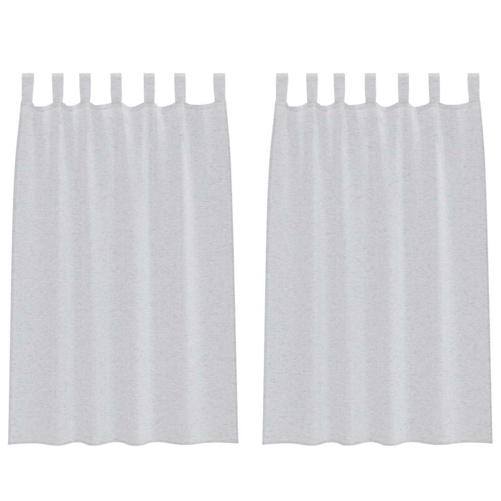 Voile-Vorhang mit Vorhängen 2 pcs Weiß 140 x 140 cm Polyester