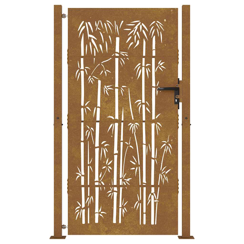 Gartentor 100x75 cm Cortenstahl Bambus-Design