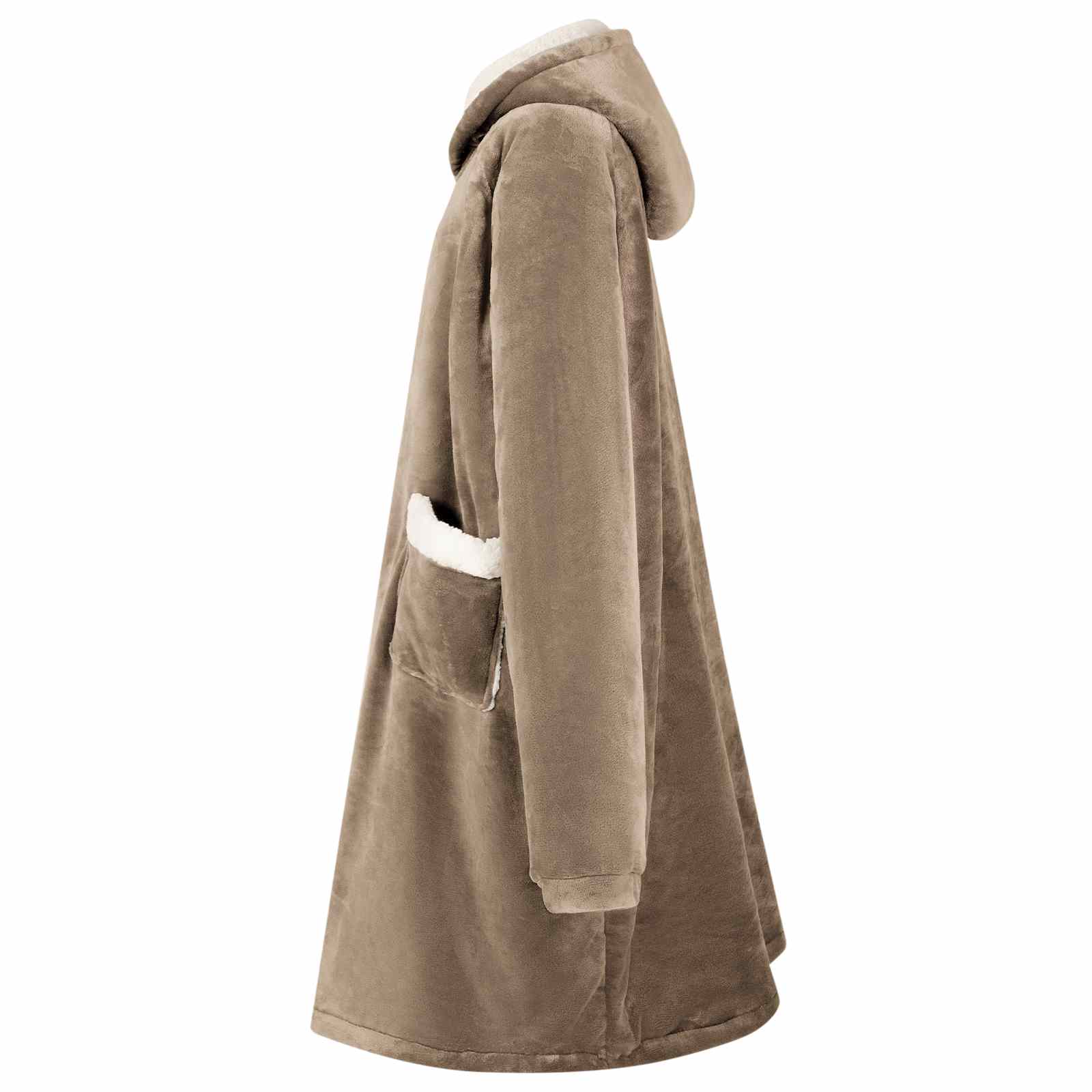 Decken-Hoodie Beige M Fleece und Flanell