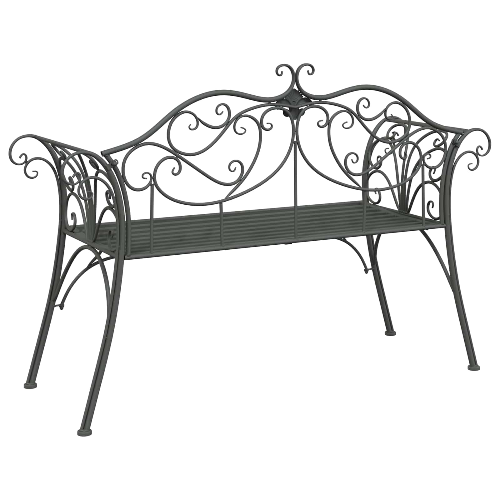 Gartenbank 2-Sitzanzahl 114 x 56,5 x 90 cm Stahl Silber Grau