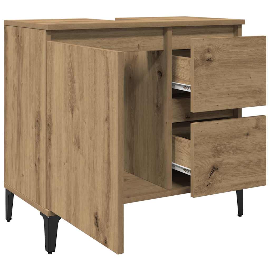 Badschrank Weiß 65x33x60 cm Holzwerkstoff
