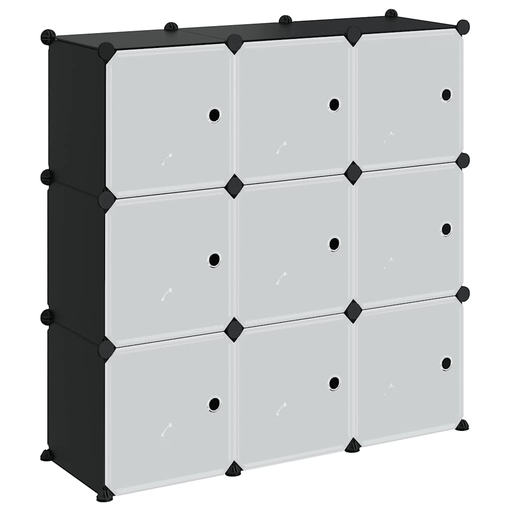 Regalsystem mit 12 Würfeln Schwarz PP