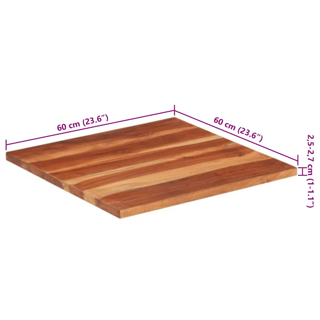 Tischplatte Massivholz Akazie 15-16 mm 60x80 cm