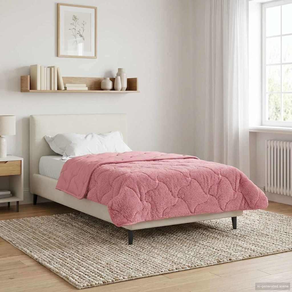 Sommerdecke Anthrazit 135 x 200 cm Mikrofaser und Teddy-Fleece