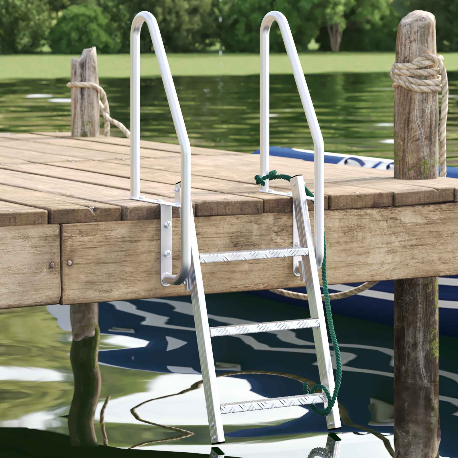 3-Stufen Dockleiter Silber 58 x 77 x 144 cm Aluminium