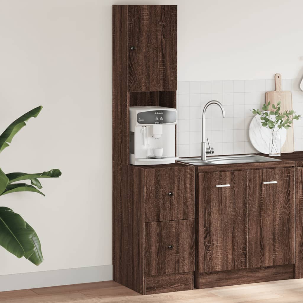 Küchenschrank Weiß 60x50x180 cm Holzwerkstoff