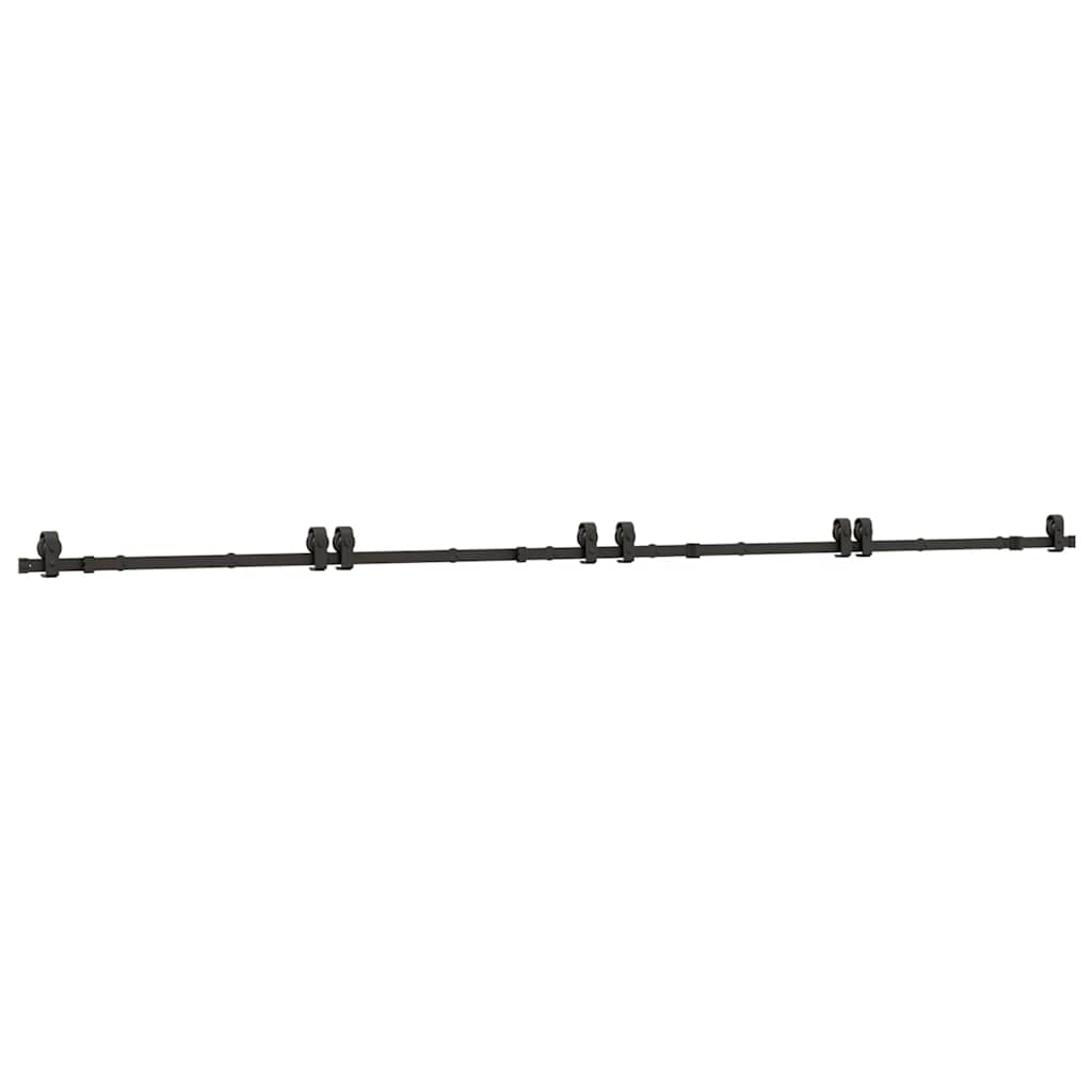 Schiebetürbeschlag-Set 366 cm Stahl Schwarz