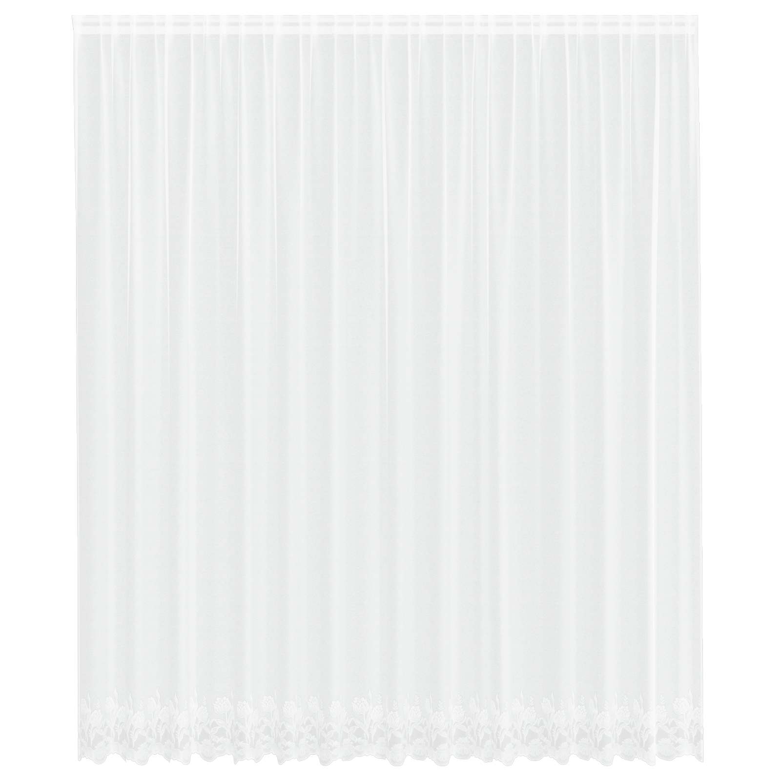 Spitzenvorhang mit Vorhängen Floral Weiß 80 x 150 cm Polyester