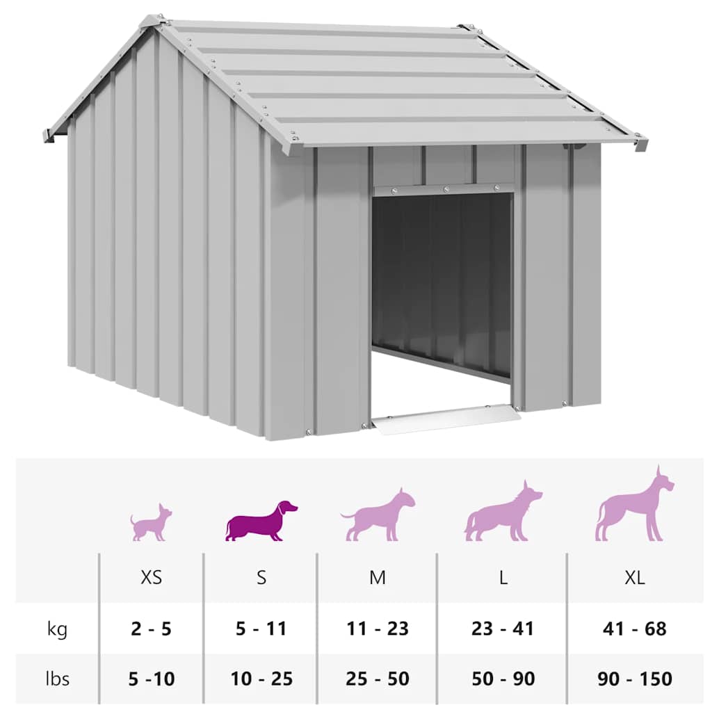 Hundehütte mit Dach 85x107x81 cm Verzinkter Stahl
