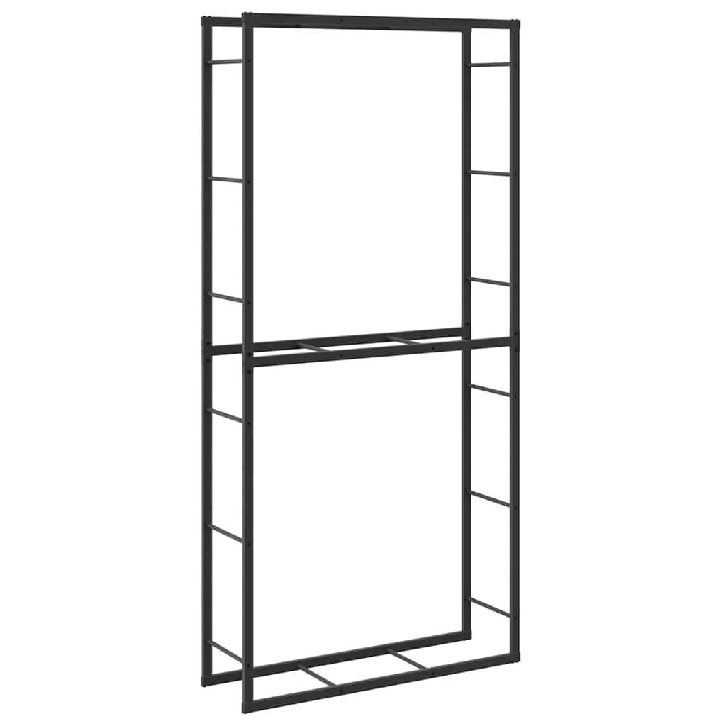 Brennholzregal Schwarz 55x30x61 cm Stahl
