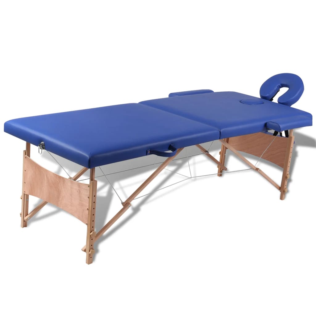 Massagetisch mit 2 Zonen Holzrahmen Anthrazit 186×68 cm