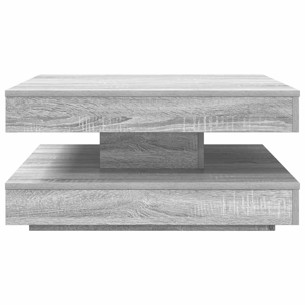 Couchtisch 360-Grad Drehbar Weiß 90x90x34,5 cm