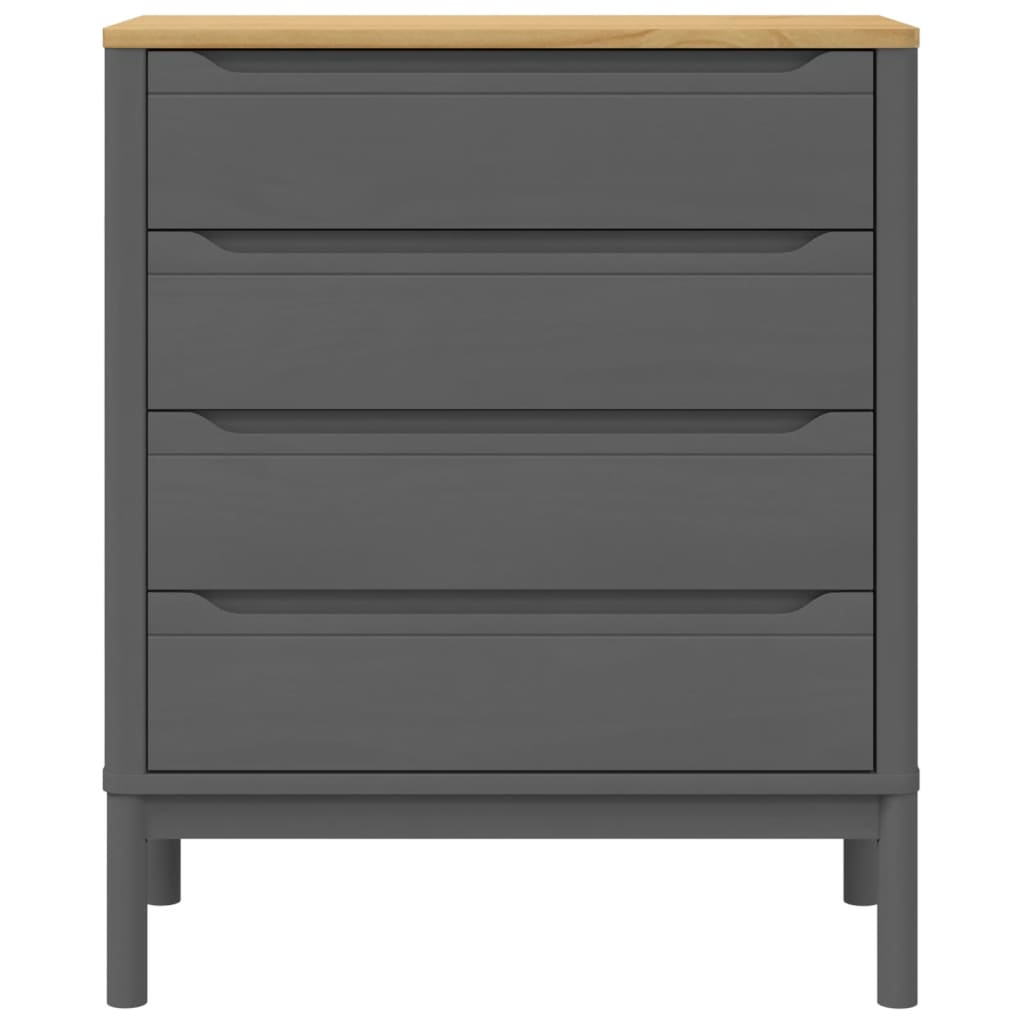 Kommode FLORO Wachsbraun Massivholz Kiefer