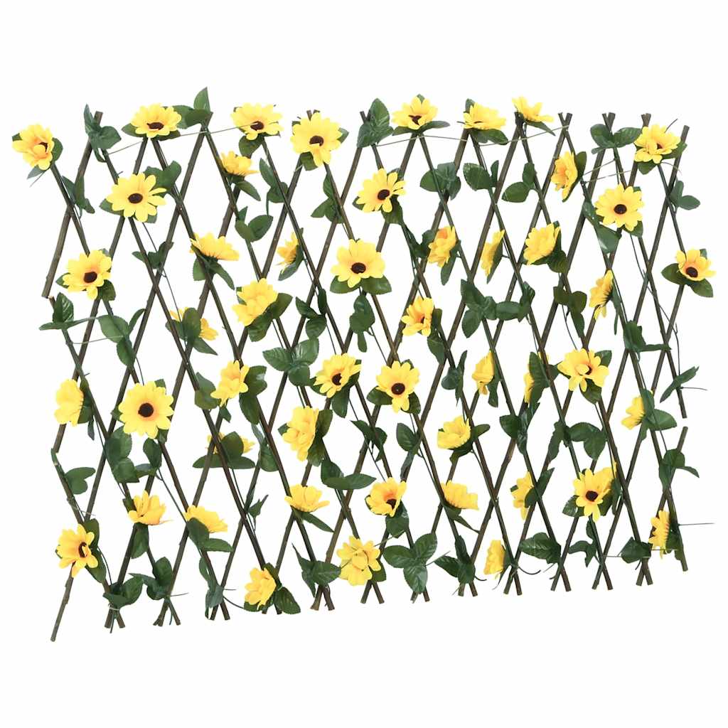 Rankgitter mit Künstlichem Efeu Erweiterbar Gelb 180x20 cm
