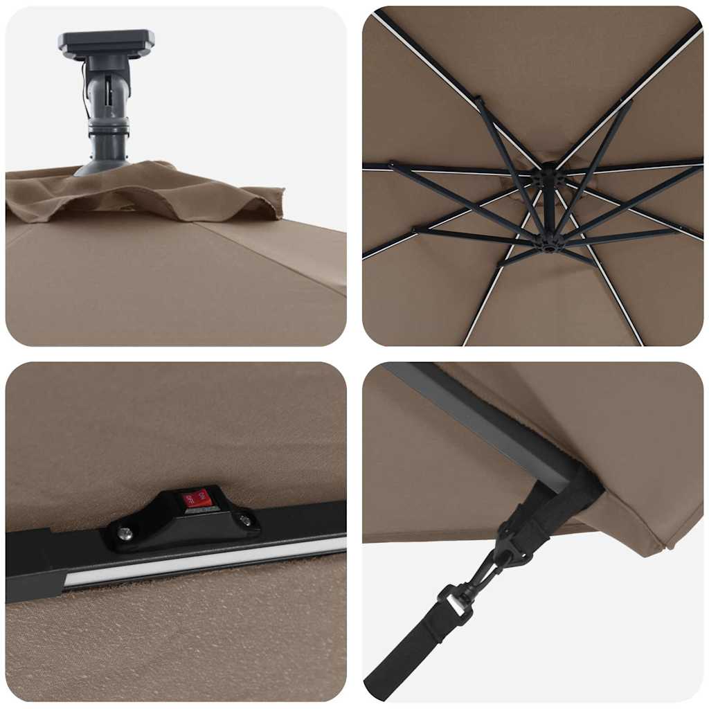 Sonnenschirm Sand 294 x 294 x 248 cm Polyester und Aluminium