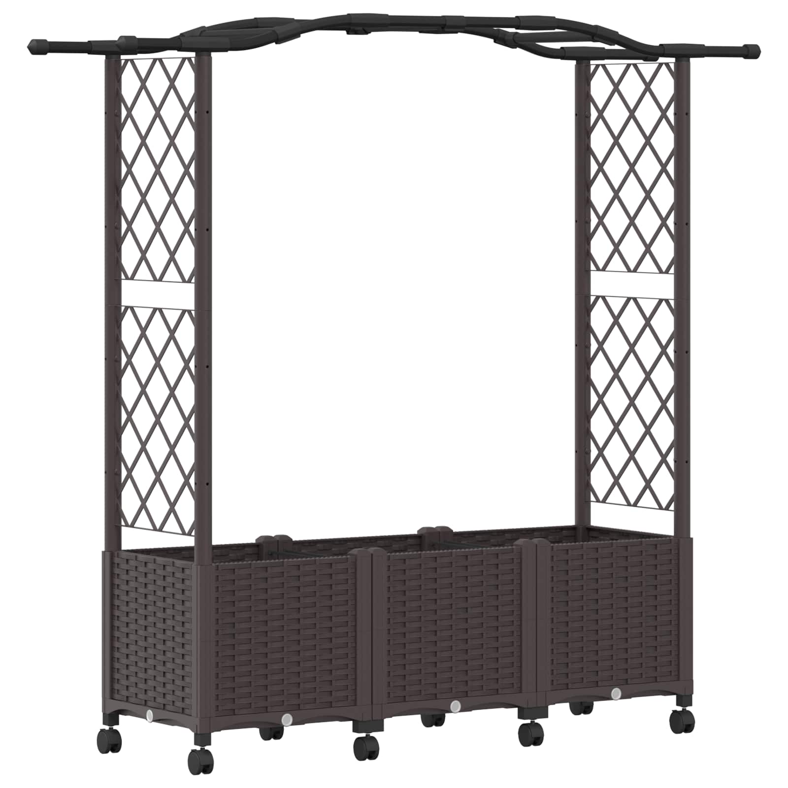 Hochbeet mit Rankgitter und Dach Braun 124 x 40 x 123 cm PP