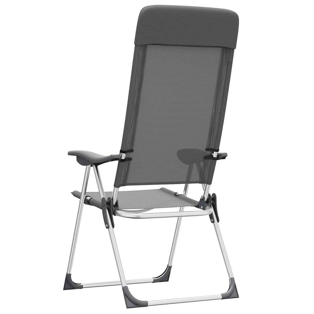 Klappbare Campingstühle 2 Stk. Grau Aluminium