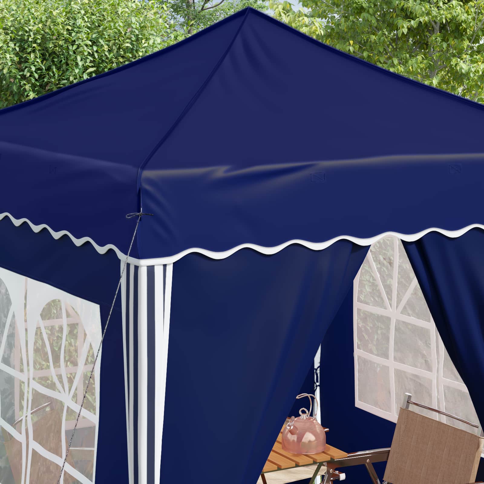 Pop-up Partyzelt 195 x 195 x 245 cm Creme Oxford-Stoff