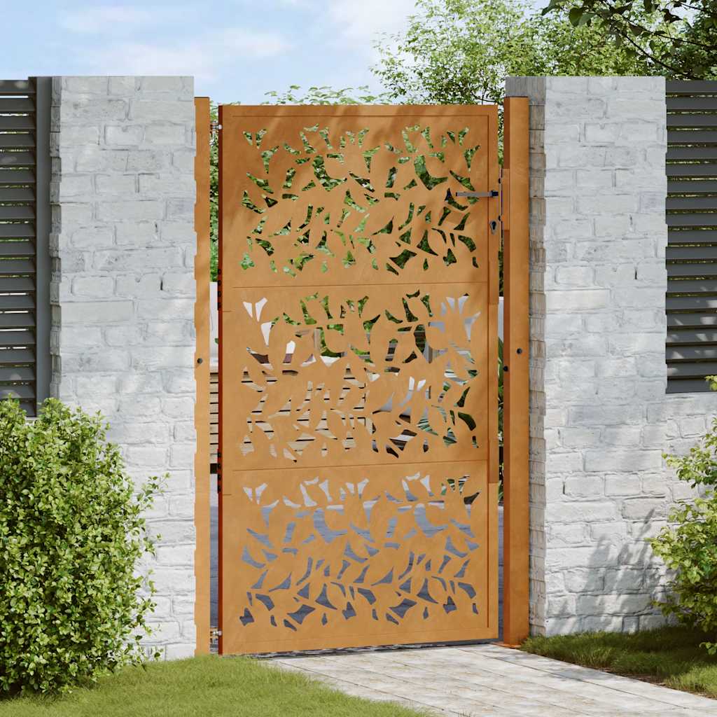 Gartentor Schwarz 100x100 cm Stahl Lichtdesign