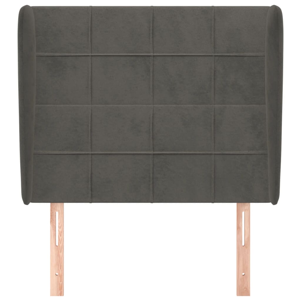 Kopfteil mit Ohren Dunkelblau 93x23x78/88 cm Samt